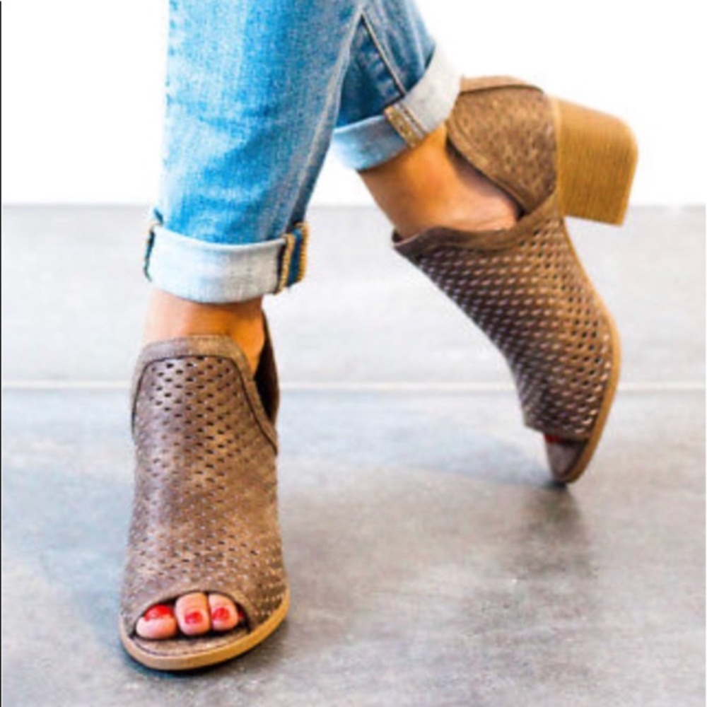 Open toe booties